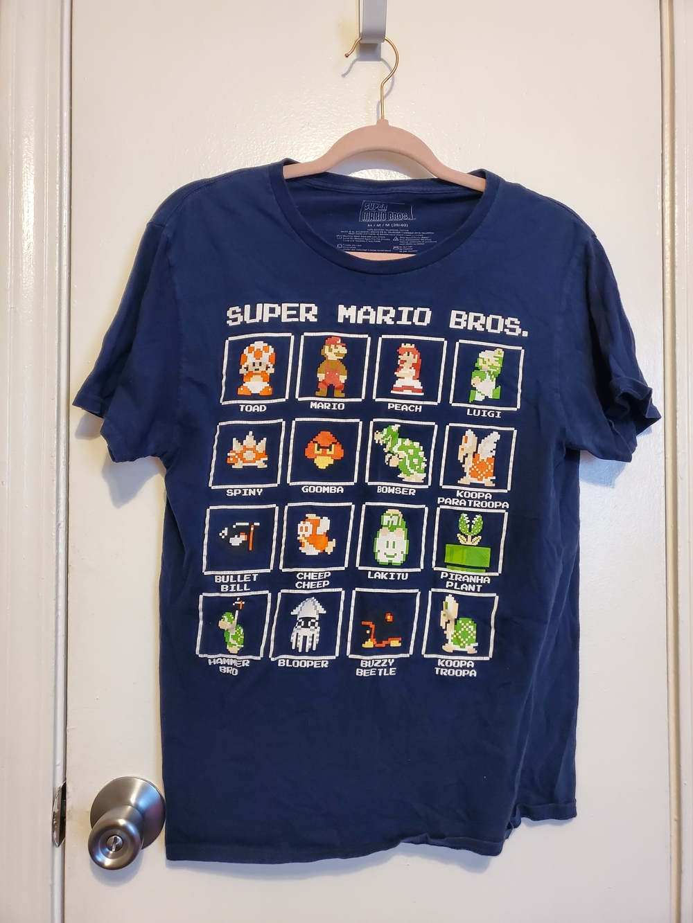 Nintendo Super Mario Bros. Navy Pixel Classic Character Tee